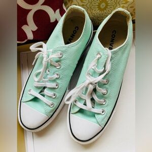 Converse Low tops Platforms W8 M6 Aqua Mint